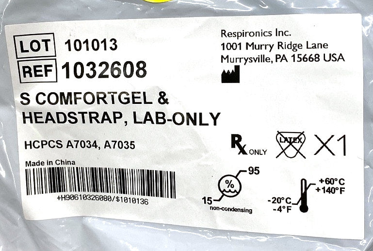 1032608 - RESPIRONICS - Scomfortgel &headstrap lab-only, (EA/1)