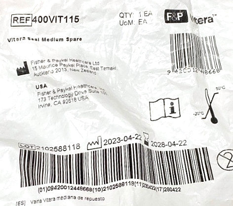 400VIT115 - FISHER & PAYKEL - Vitera seal medium spare, (EA/1)
