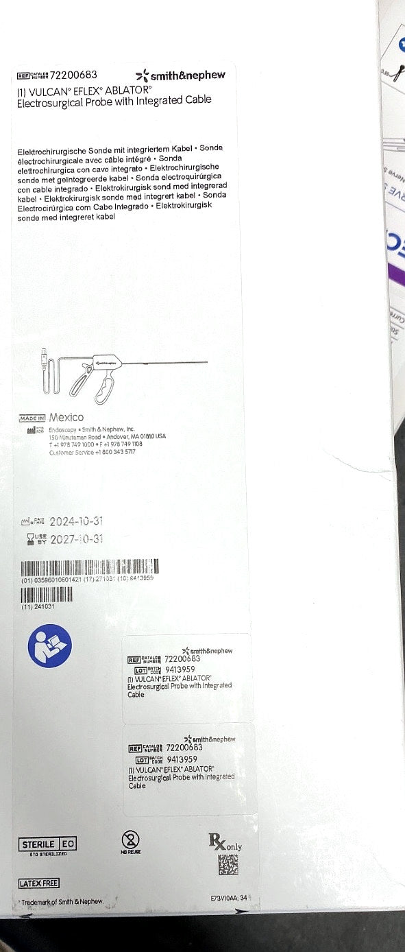 72200683 - SMITH & NEPHEW - VULCAN EFLEX ABLATOR ABLATOR PROBE WITH INTEGRATED CABLE, (BX/1)