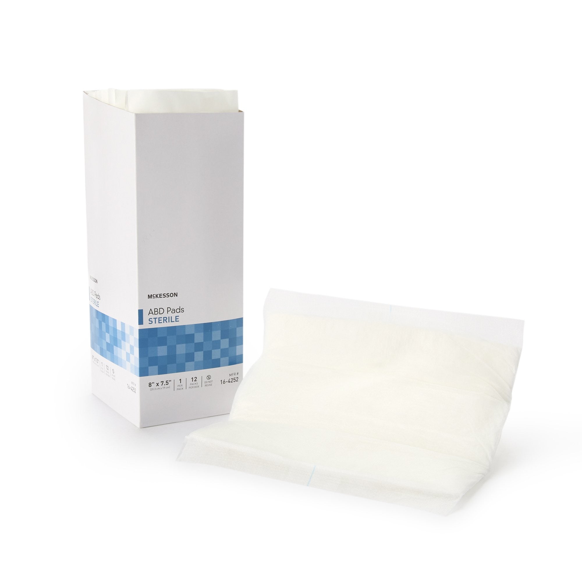 446058 - McKesson - McKesson Abdominal Pad 7-1/2 X 8 Inch Sterile 1 per Pack, 16-4252, Case of 240, (CS)