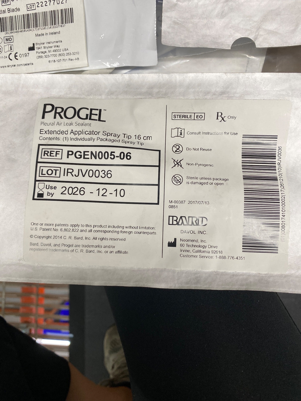 PGEN005-06 - NEOMEND - Progel, Pleural Air Leak Sealant, Extended Applicator Spray Tip, 16 cm, (EA/1)