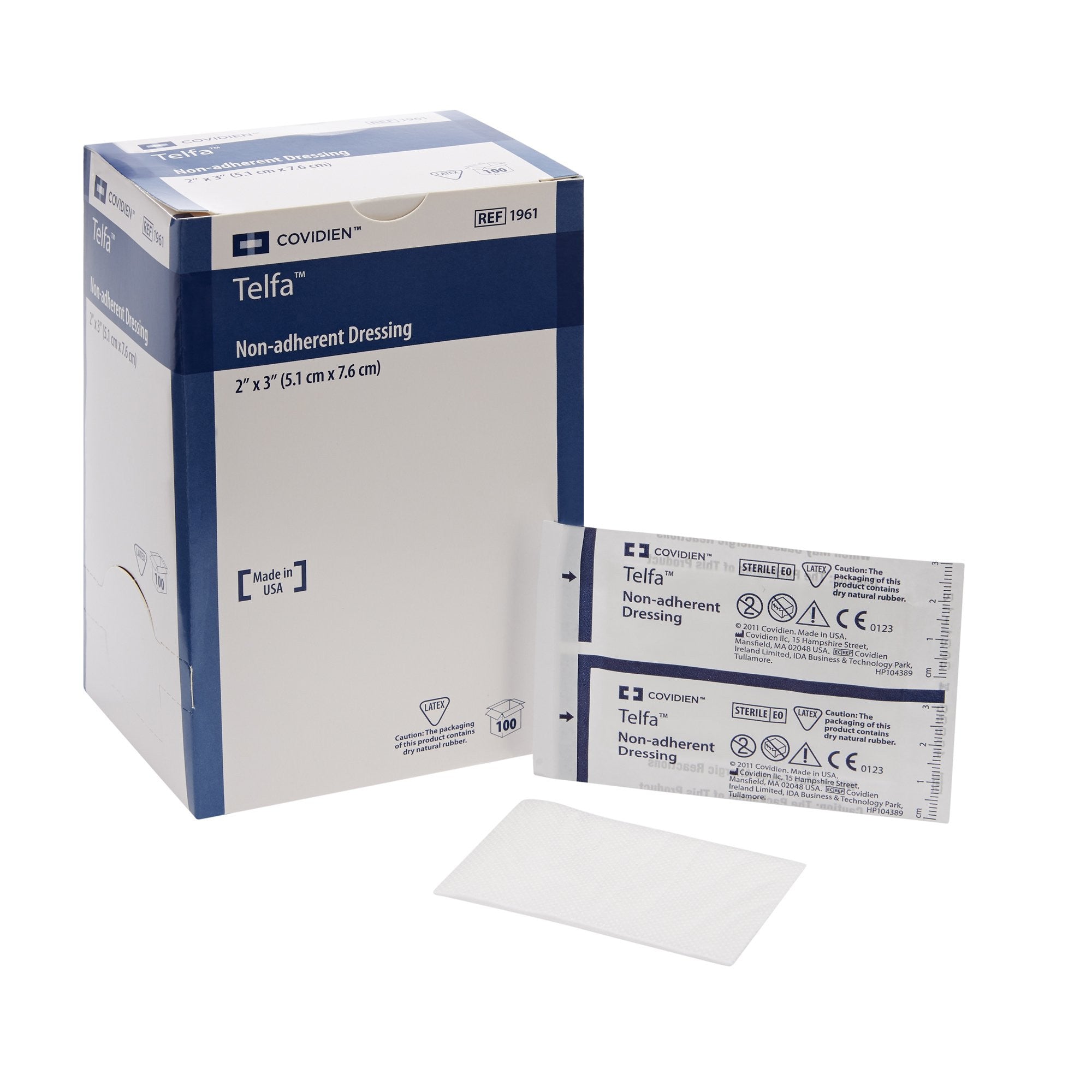 9962 - Telfa - Telfa Ouchless Non-Adherent Dressing 2 X 3 Inch Sterile 1 per Pack, 1961, Carton of 100, (CT)