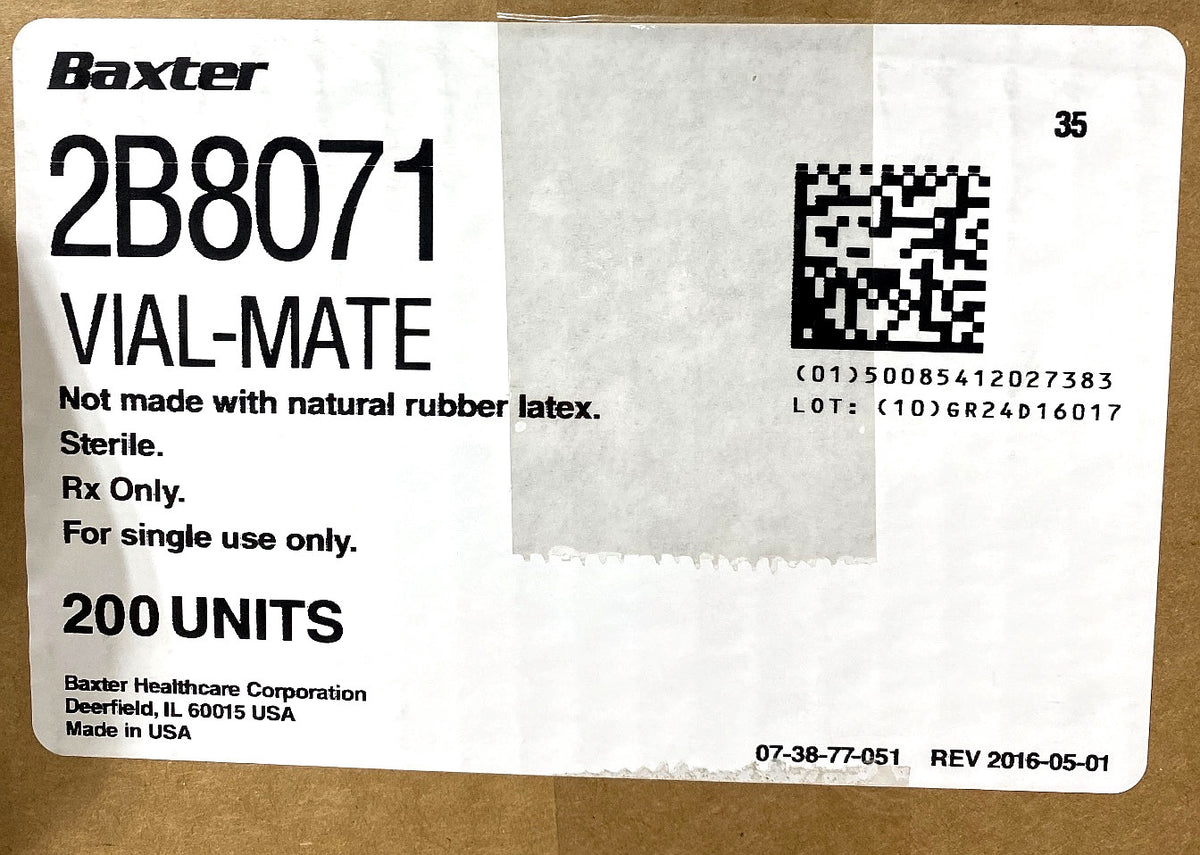 2B8071 - BAXTER - VIAL-MATE Adaptor, (CS/42)