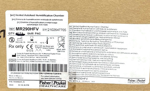 MR290HFV - FISHER & PAYKEL - Vented Autofeed Humidification Chamber, (EA/1)