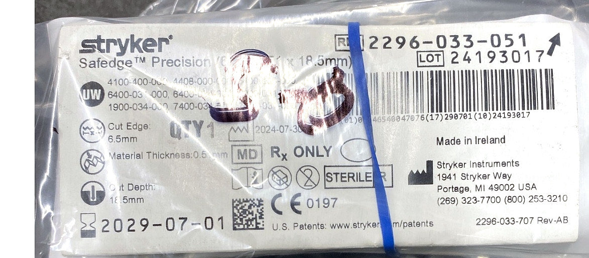 2296-033-051 - STRYKER - Safedge Precision (6.5 x 0.51 x 18.5mm), (EA/1)