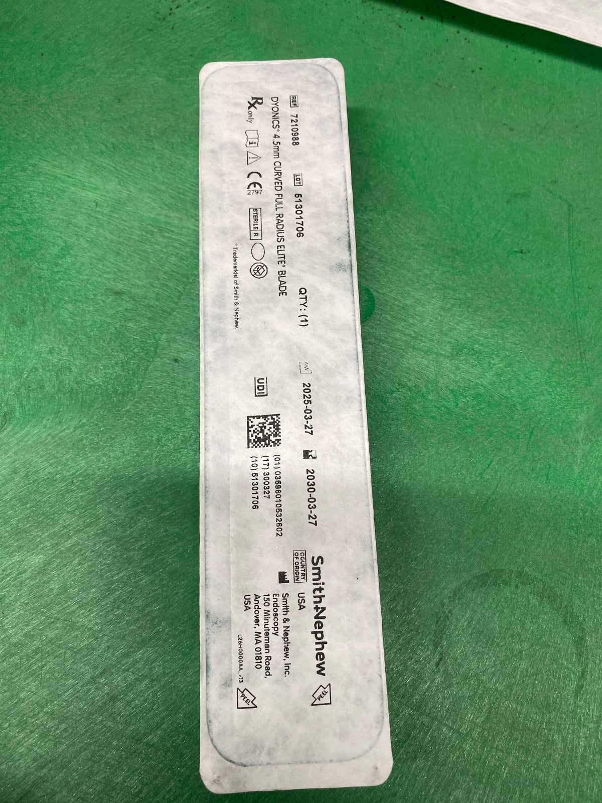 7210988 - SMITH & NEPHEW - 4.5 MM CONCAVE, FULL RADIUS ELITE, POWER/EP-1, 17 MM LENGTH, MAROON, PACKAGED 6 PER BOX, STERILE, (EA/1)