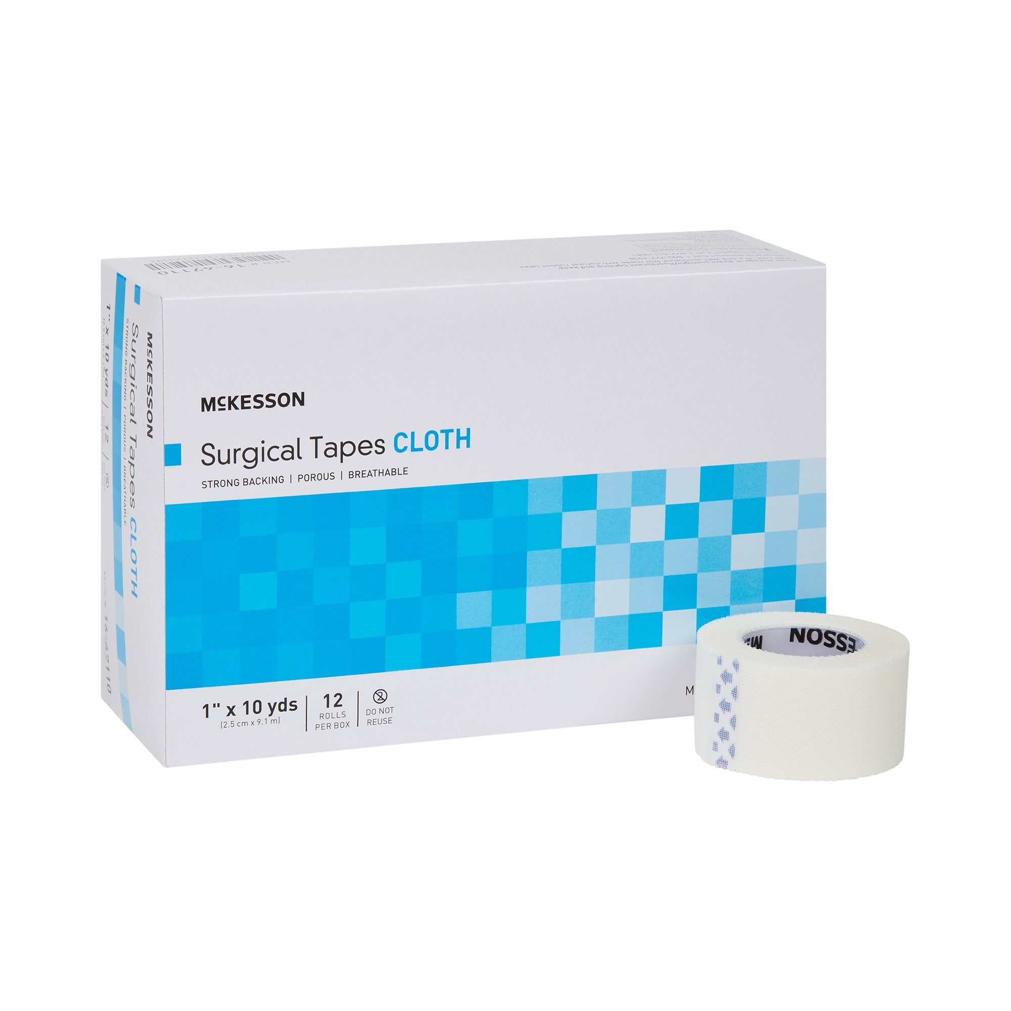 455534 - McKesson - McKesson Medical Tape White 1 in X 10 yd Silk-Like Cloth, 16-47110, Case of 144, (CS)