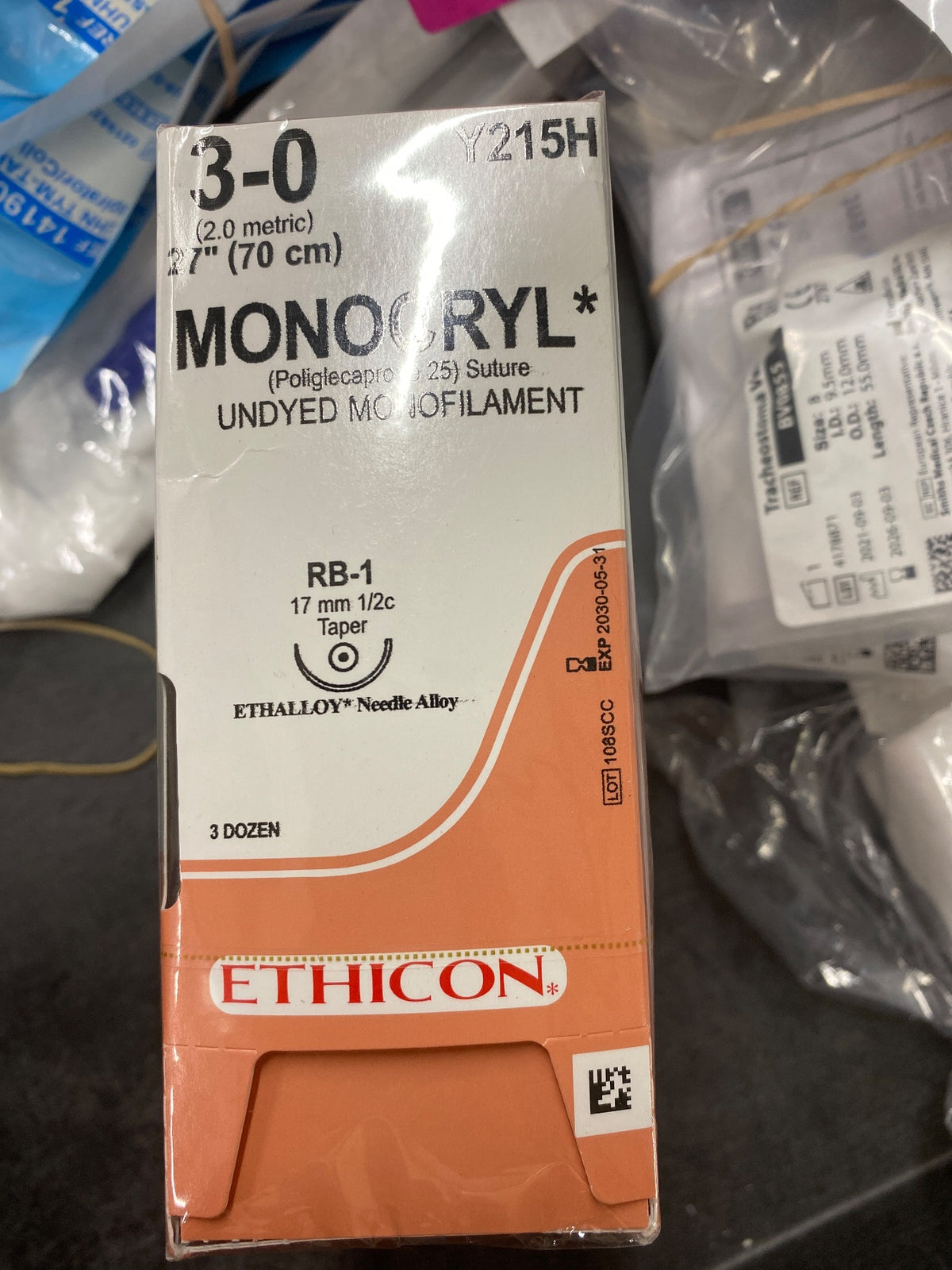 Y215H - ETHICON - 3-0 monocryl, (BX/36)