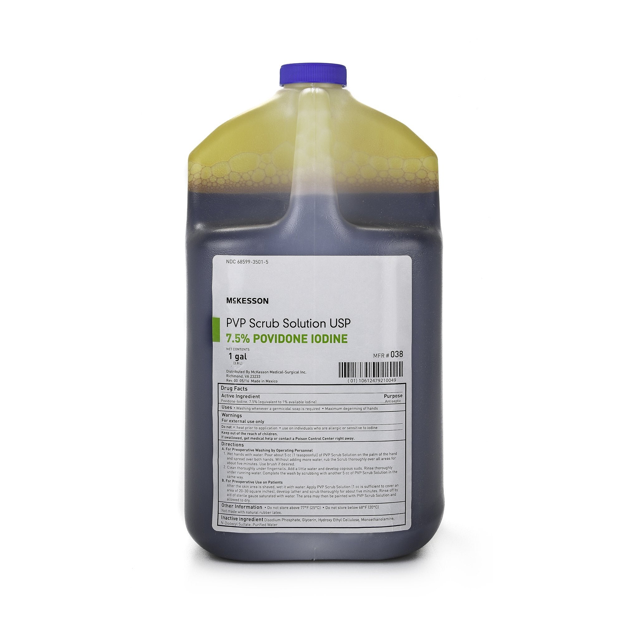 863167 - McKesson - McKesson Surgical Scrub Solution 1 gal. Jug 7.5% Strength Povidone-Iodine NonSterile, 038, Pack of 1, (EA)