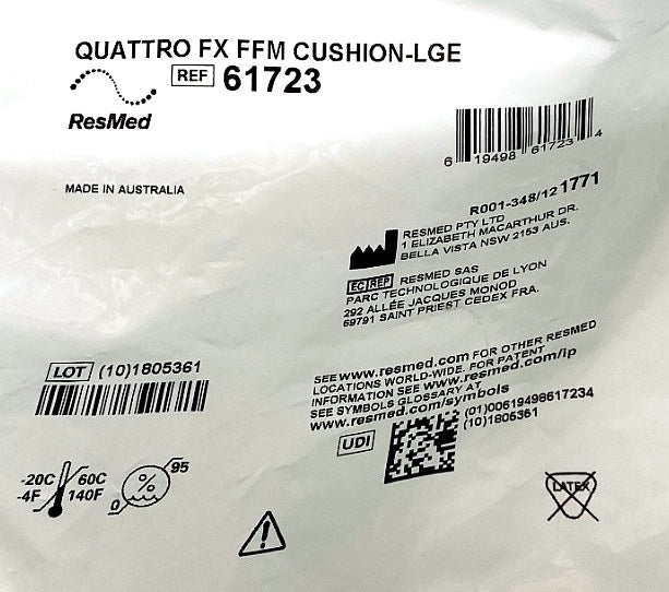 61723 - RESMED - QUATTRO FX CUSHION LGE, (EA/1)