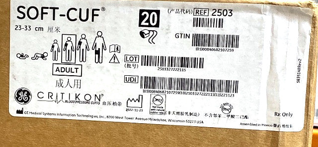 2503 - GE - SOFT-CUF, ADULT, 2 TB SCREW, 23 - 33 CM, ENG., SINGLE, (BX/20)