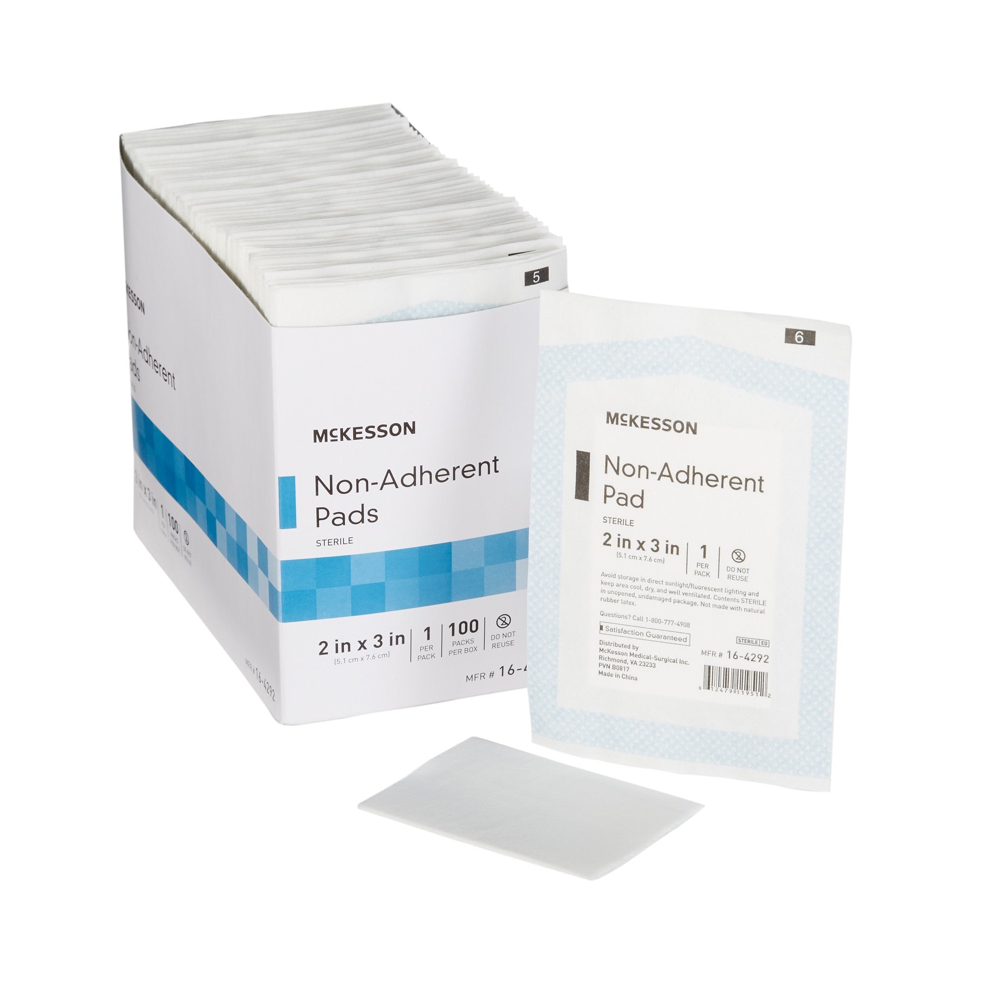 373768 - McKesson - McKesson Non-Adherent Dressing 2 X 3 in Sterile , 16-4292, Case of 1200, (CS)