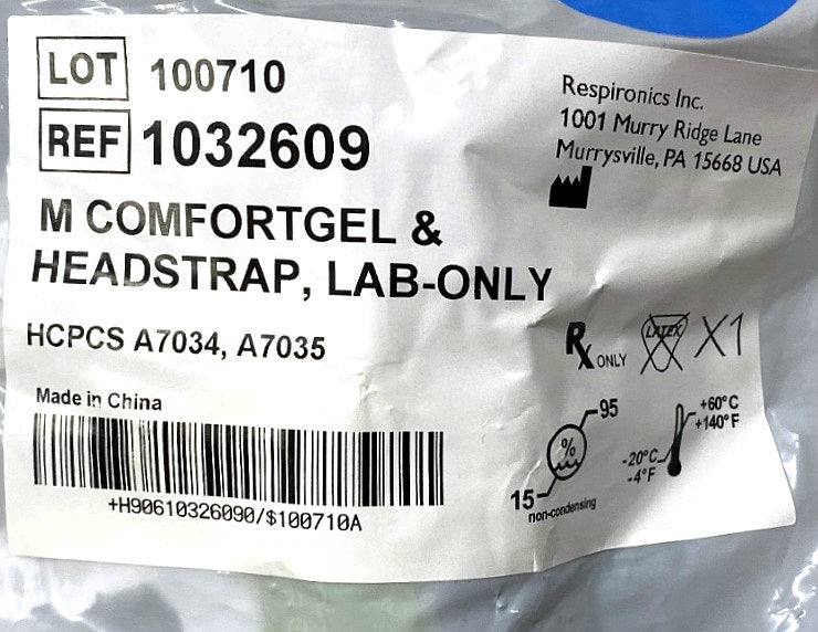 1032609 - RESPIRONICS - M comfort gel & head strap, (EA/1)