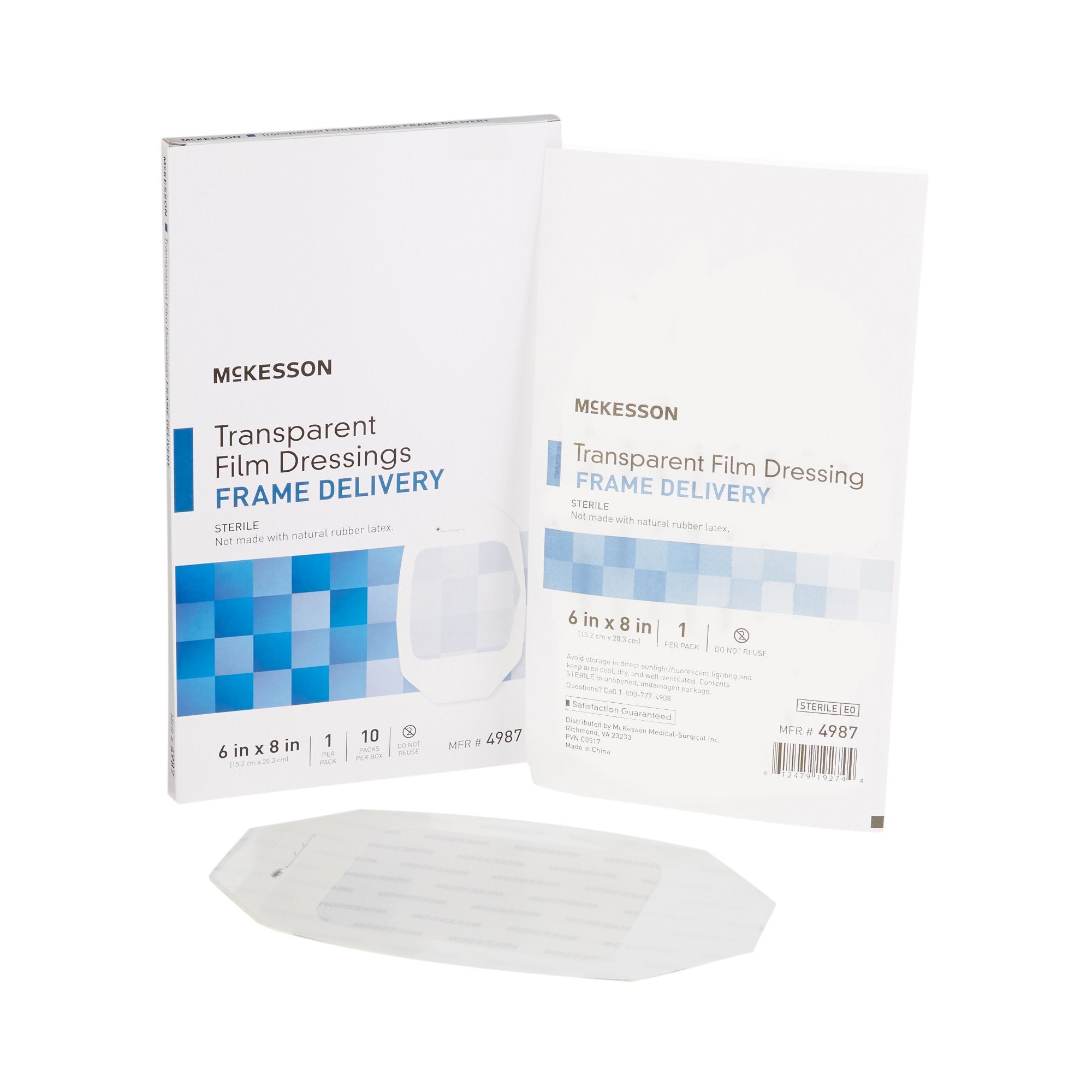 886410 - McKesson - McKesson Transparent Film Dressing 6 X 8 Inch Frame Style Delivery Octagon Sterile, 4987, Case of 80, (CS)