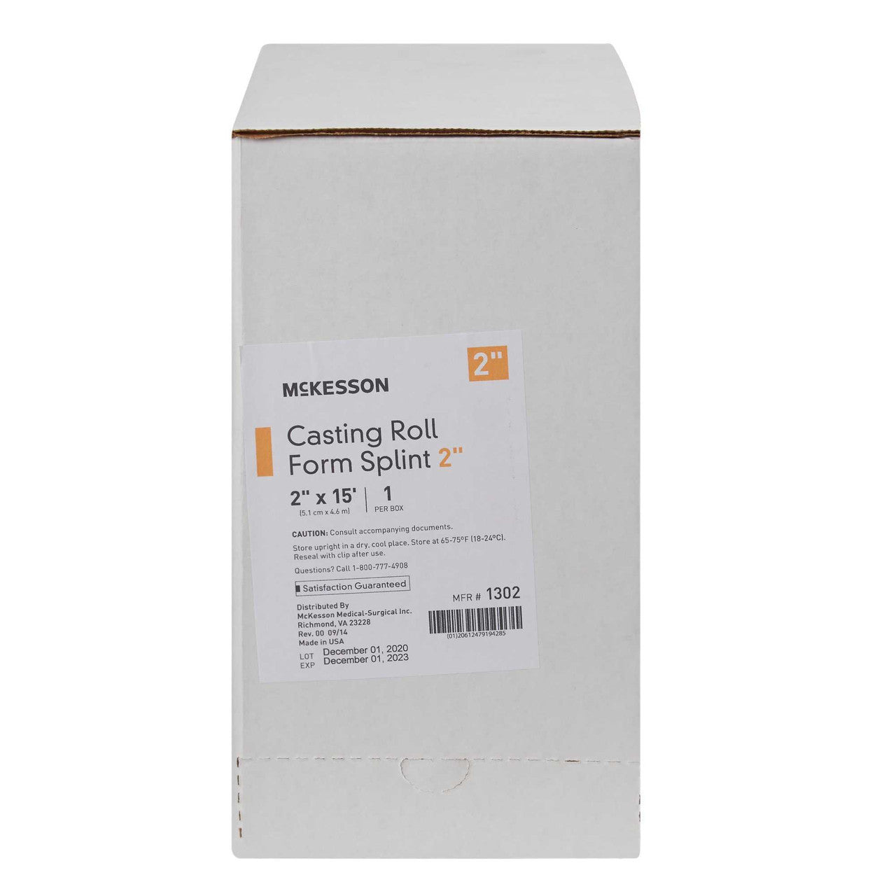862506 - McKesson - Padded Splint Roll McKesson 2 Inch x 15 Foot Fiberglass White 1302 Box of 1, (BX)