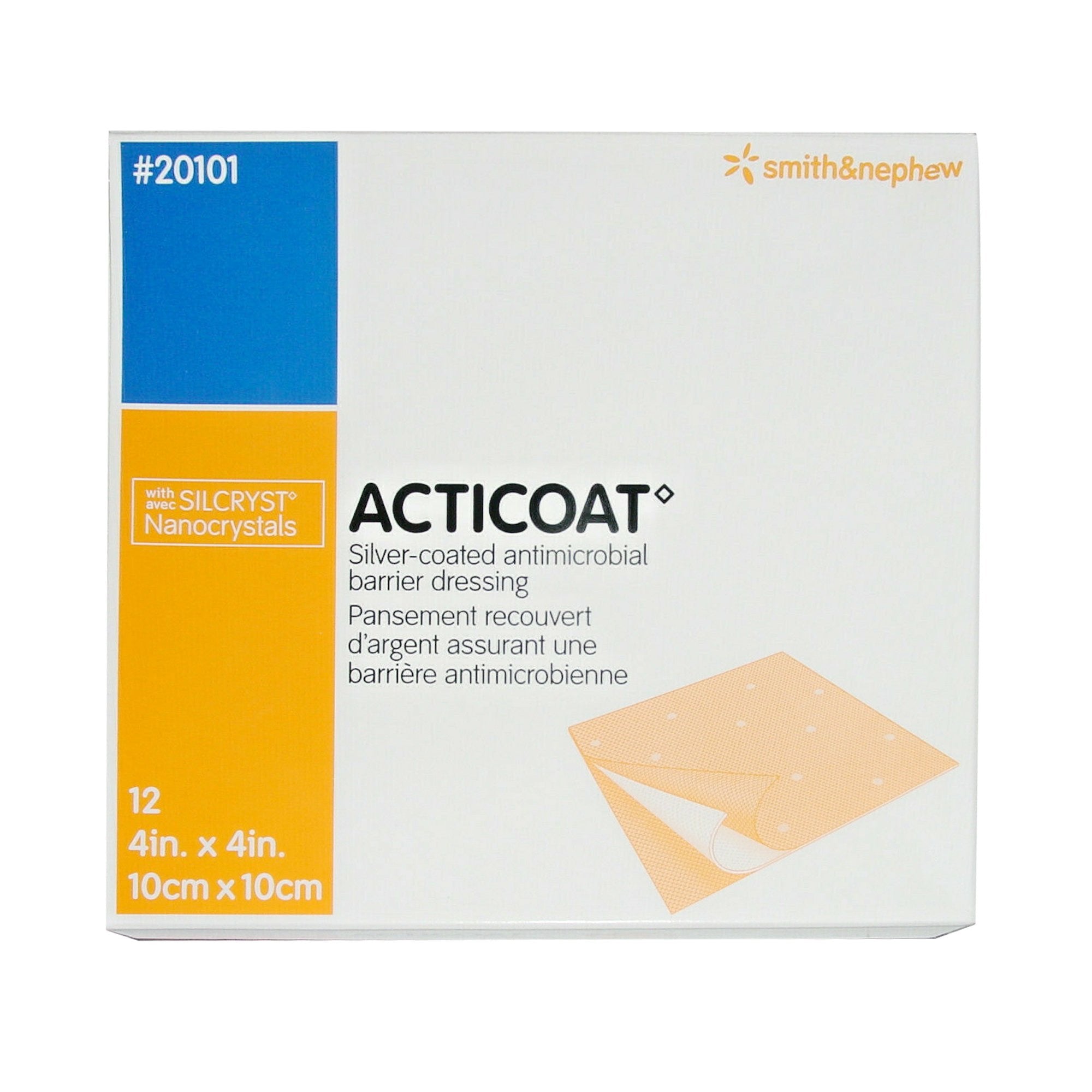 440433 - Acticoat - Acticoat Silver Barrier Dressing 4 X 4 Inch Square Sterile, 20101, Case of 48, (CS)