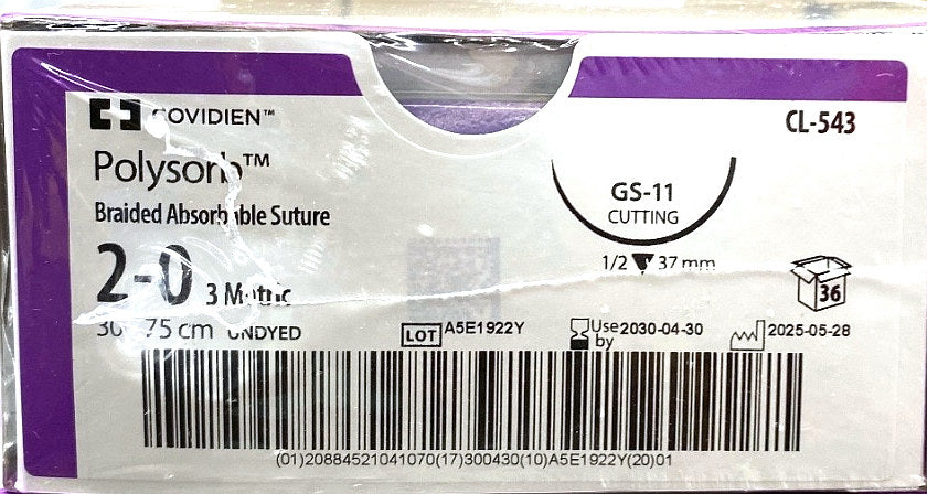 CL-543 - COVIDIEN - Braided Absorbable Suture, (BX/36)