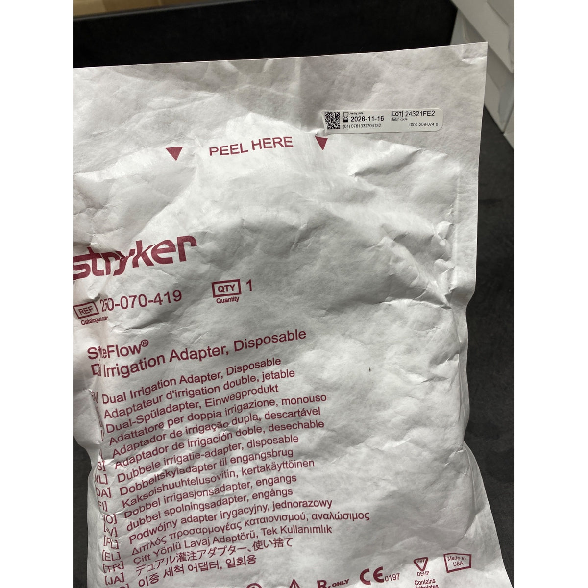 250-070-419 - STRYKER - Dual irrigation adapter disposable, (EA/1)