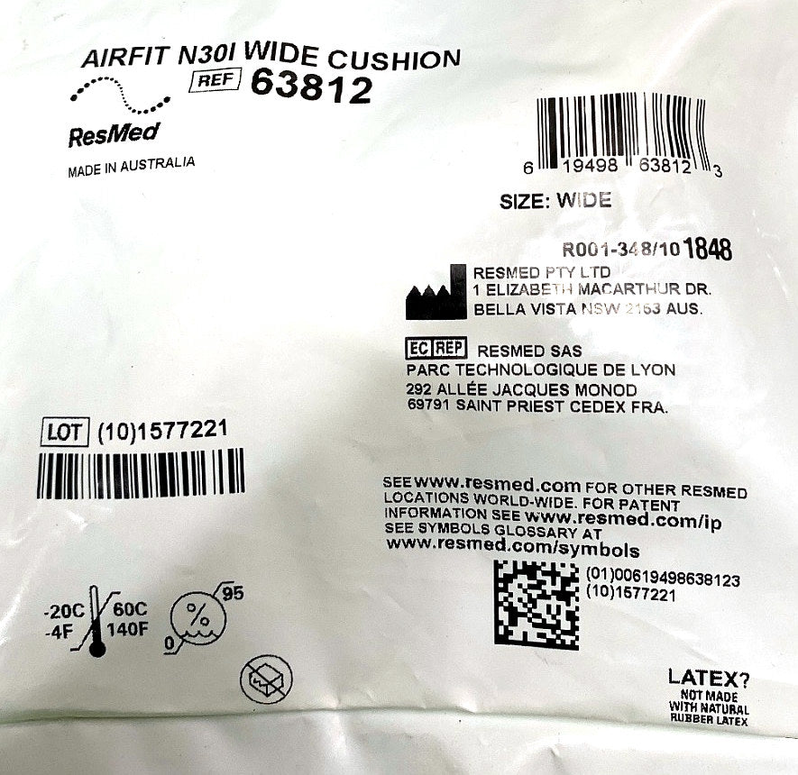 63812 - RESMED - AIRFIT N30I WIDE CUSHION, (EA/1)