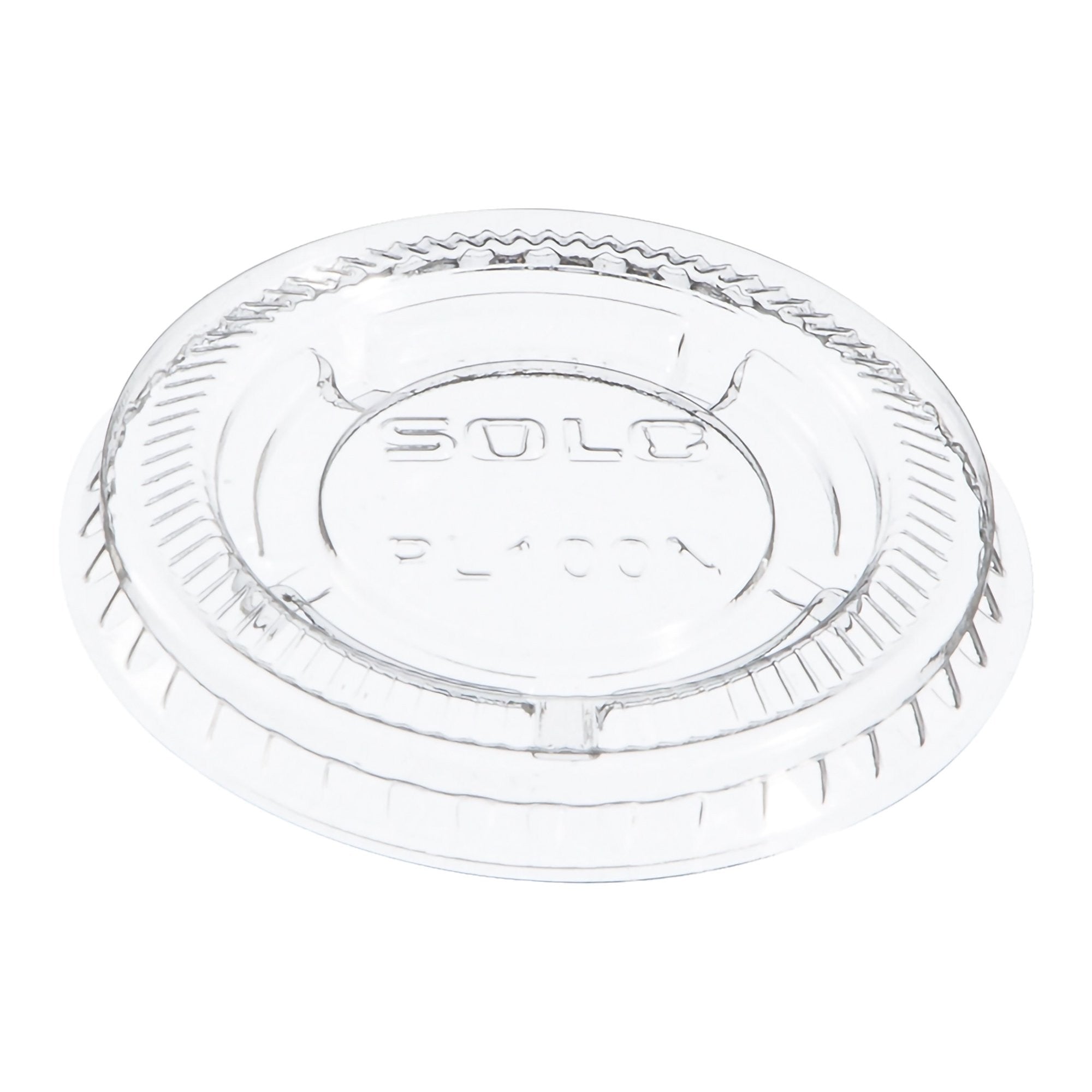 1064758 - Dart - Dart Solo Portion Cup Lid For S Sized Souffle Cups Clear Plastic, PL100N, Sleeve of 125, (SL)