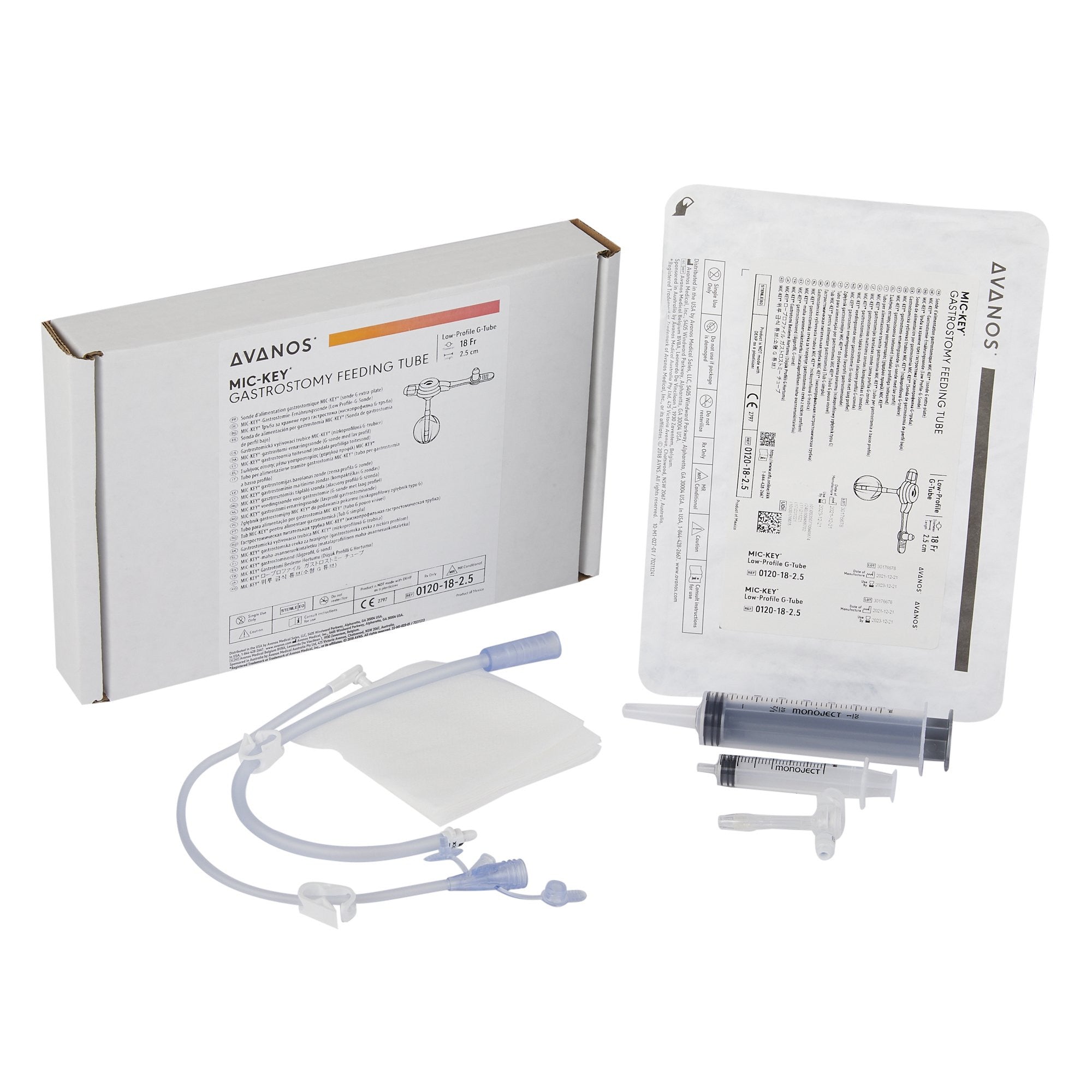 296371 - MIC - MIC-Key Low Profile Gastrostomy Tube Kit 18 Fr. 2.5 cm Tube Silicone Sterile, 0120-18-2.5, Pack of 1, (EA)