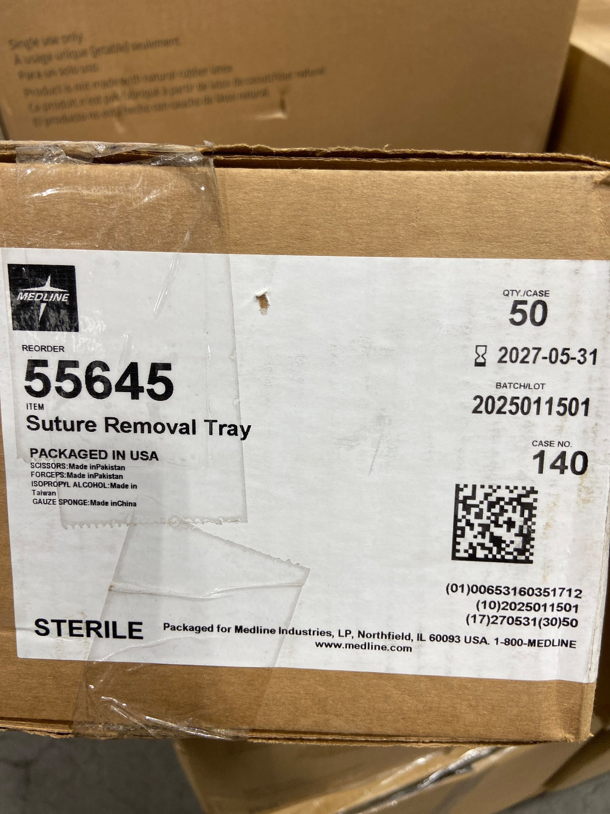 55645 - MEDLINE - SUTURE REMOVAL TRAY, (BX/50)