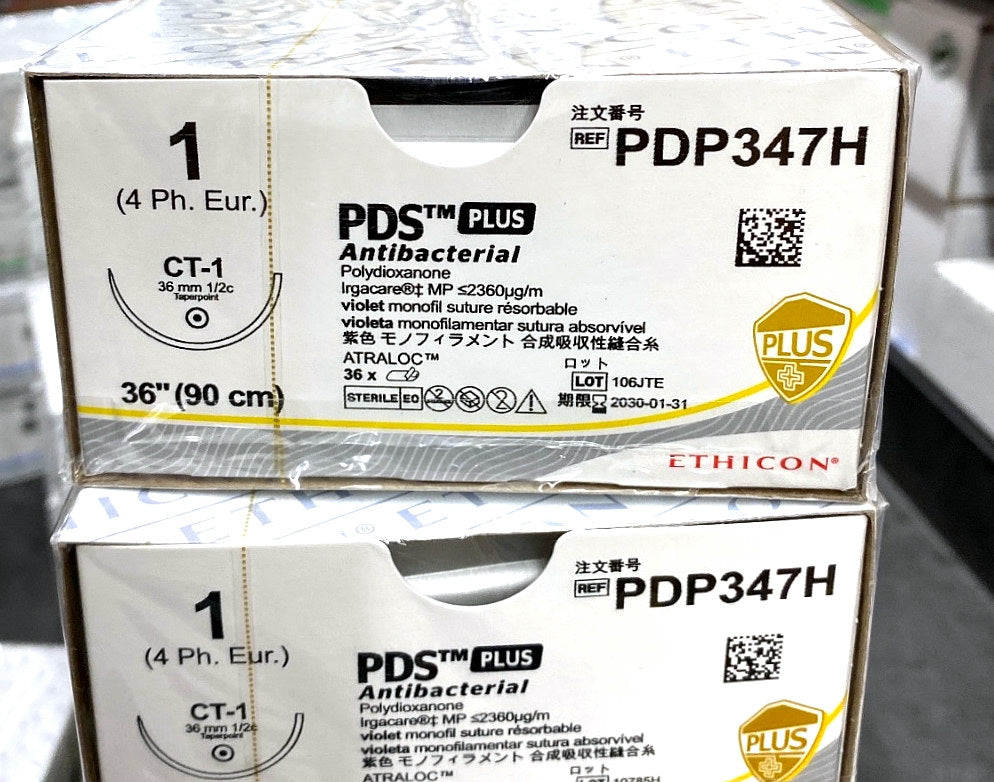 PDP347H - ETHICON - Antibacterial Violet Monofilament (Polydioxanone), Absorbable Surgical Suture, (BX/36)