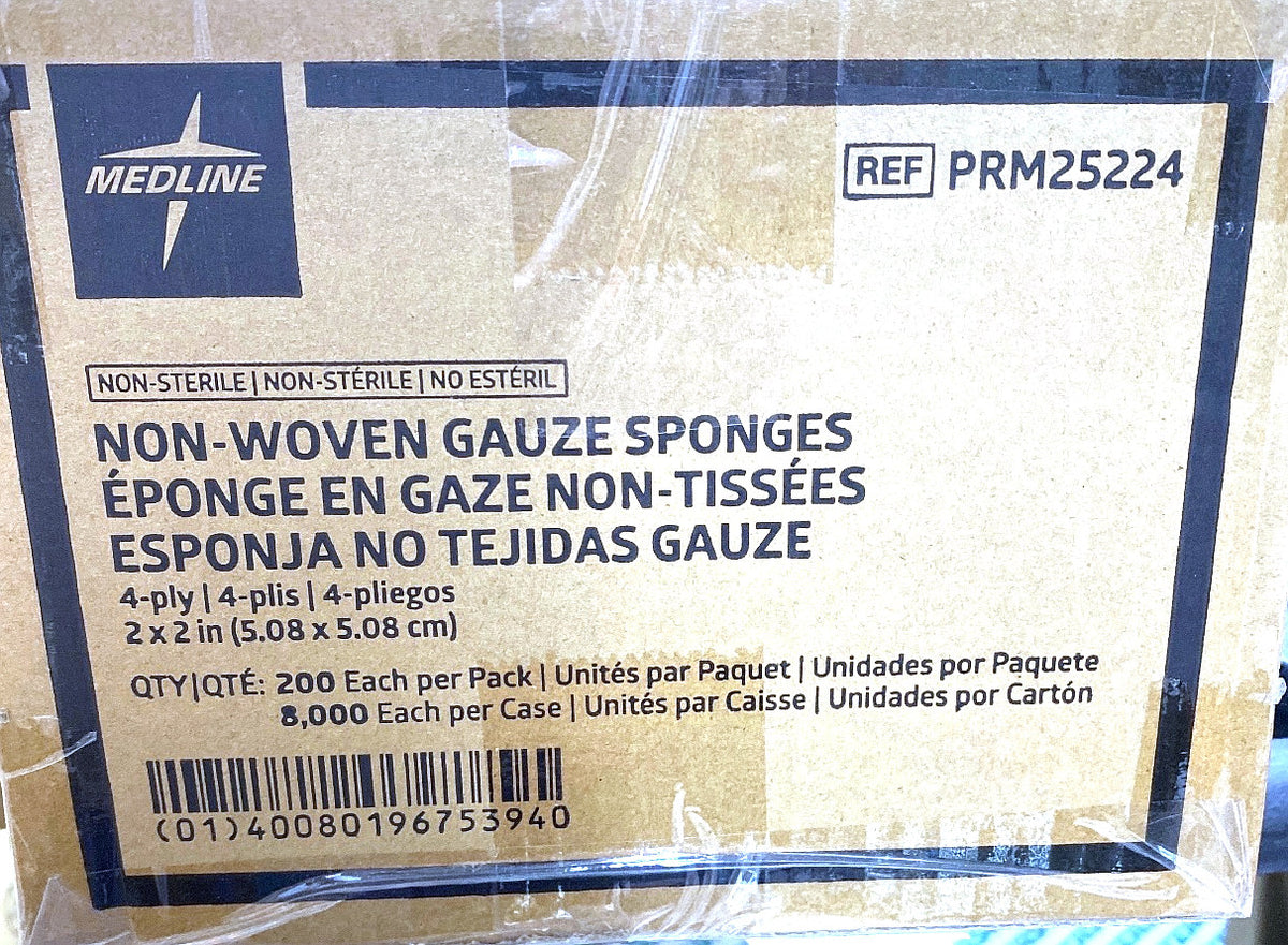 PRM25224 - MEDLINE - GAUZE,SPONGE,NW,2"X2",4PLY,NS,LF,8000/CS, (CS/8000)