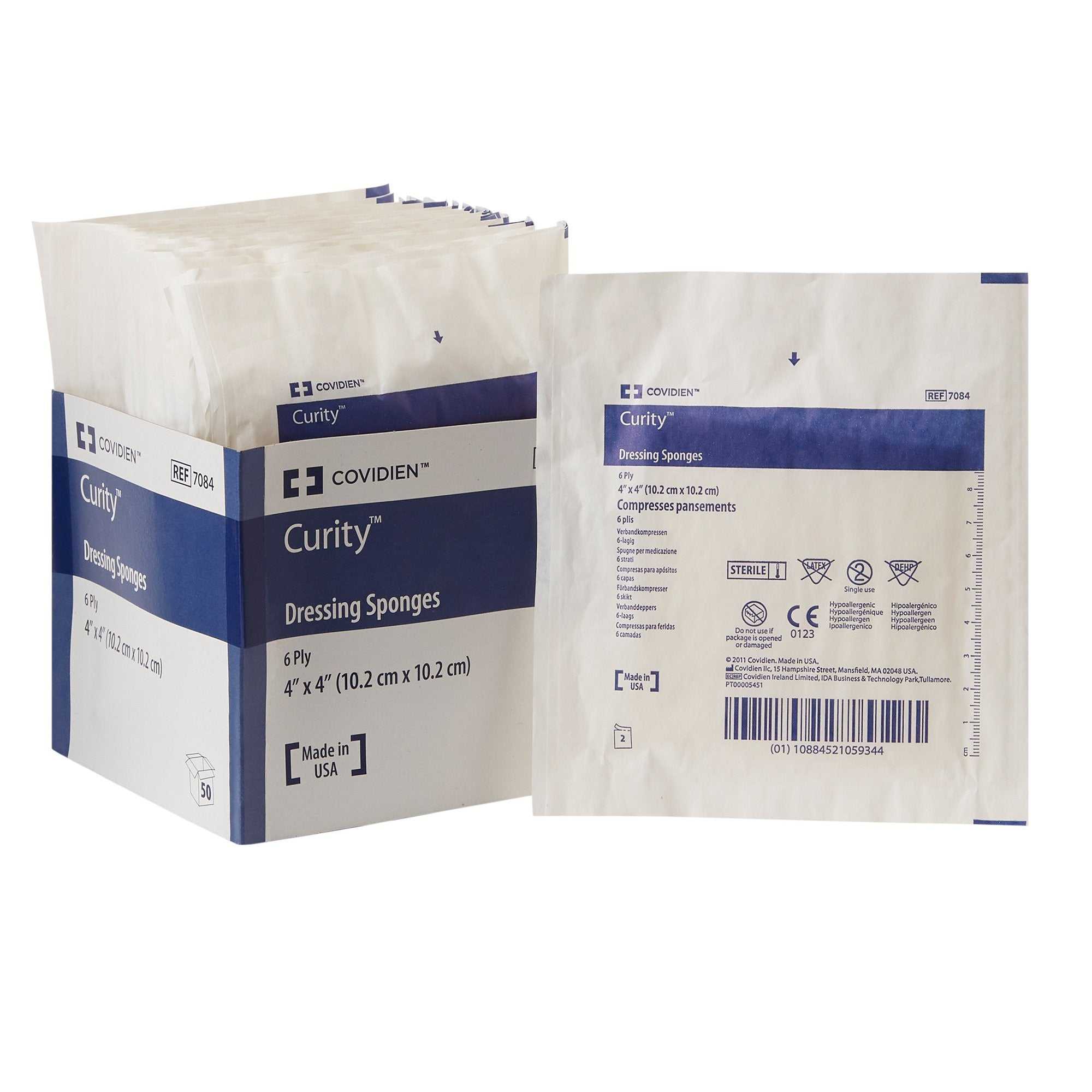 319263 - Curity - Curity Nonwoven Sponge 4 X 4 in 6-Ply Sterile , 7084-, Carton of 25, (CT)