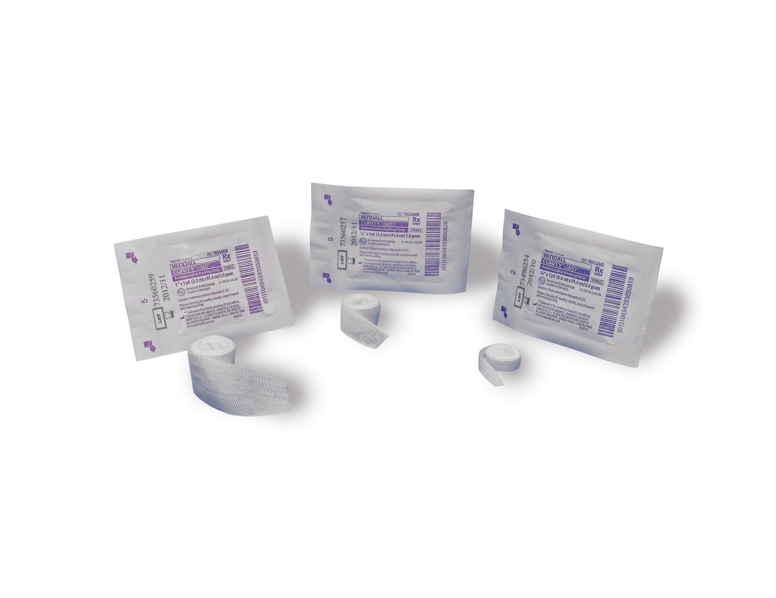 537776 - Curity - Curity AMD Wound Packing Strip Polyhexamethylene Biguanide (PHMB) s/b PHMB 1/4 Inch X 1 Yard Sterile, 7831AMD, Pack of 1, (EA)