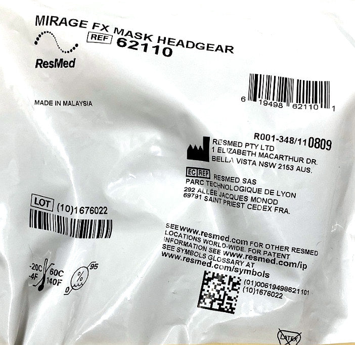 62110 - RESMED - MIRAGE FX MASK HEADGEAR, (EA/1)