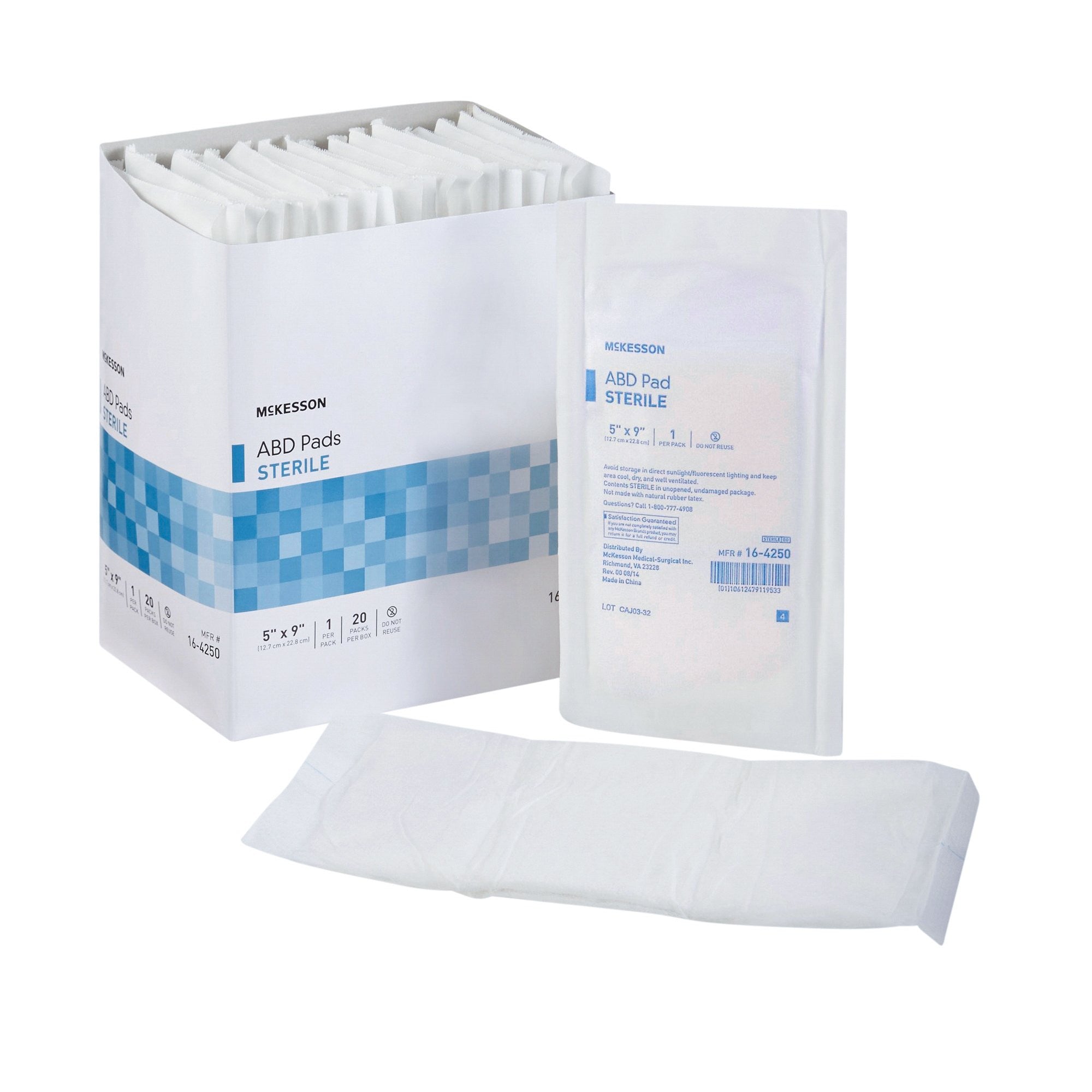 446057 - McKesson - McKesson Abdominal Pad 5 X 9 Inch Sterile 1 per Pack, 16-4250, Case of 400, (CS)