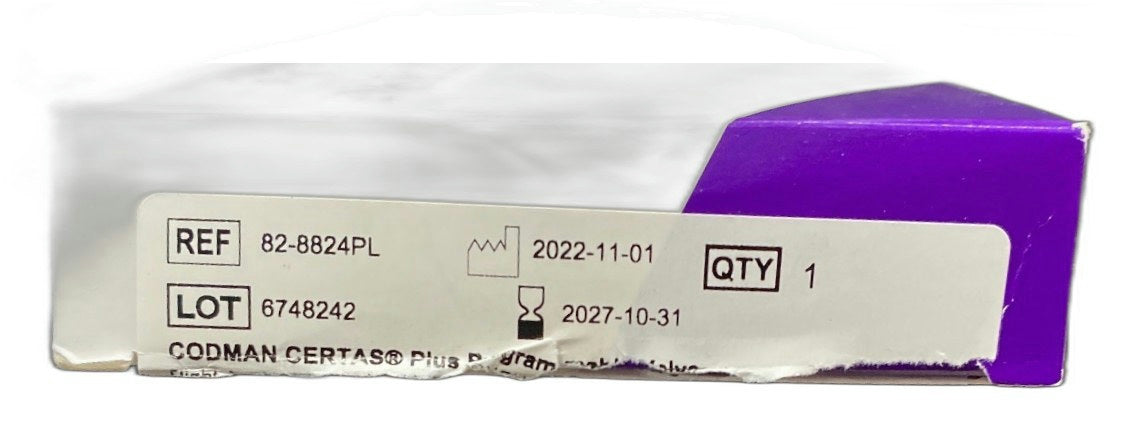 82-8824PL - INTEGRA - CODMAN CERTAS® Plus Programmable Valve Right Angle Valve Only with SIPHONGUARD®, Includes: Priming Adapter and Information Manual, (BX/1)