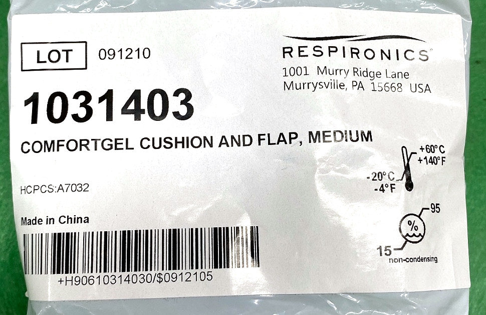 1031403 - RESPIRONICS - Comfort gel cushion and flap, (EA/1)