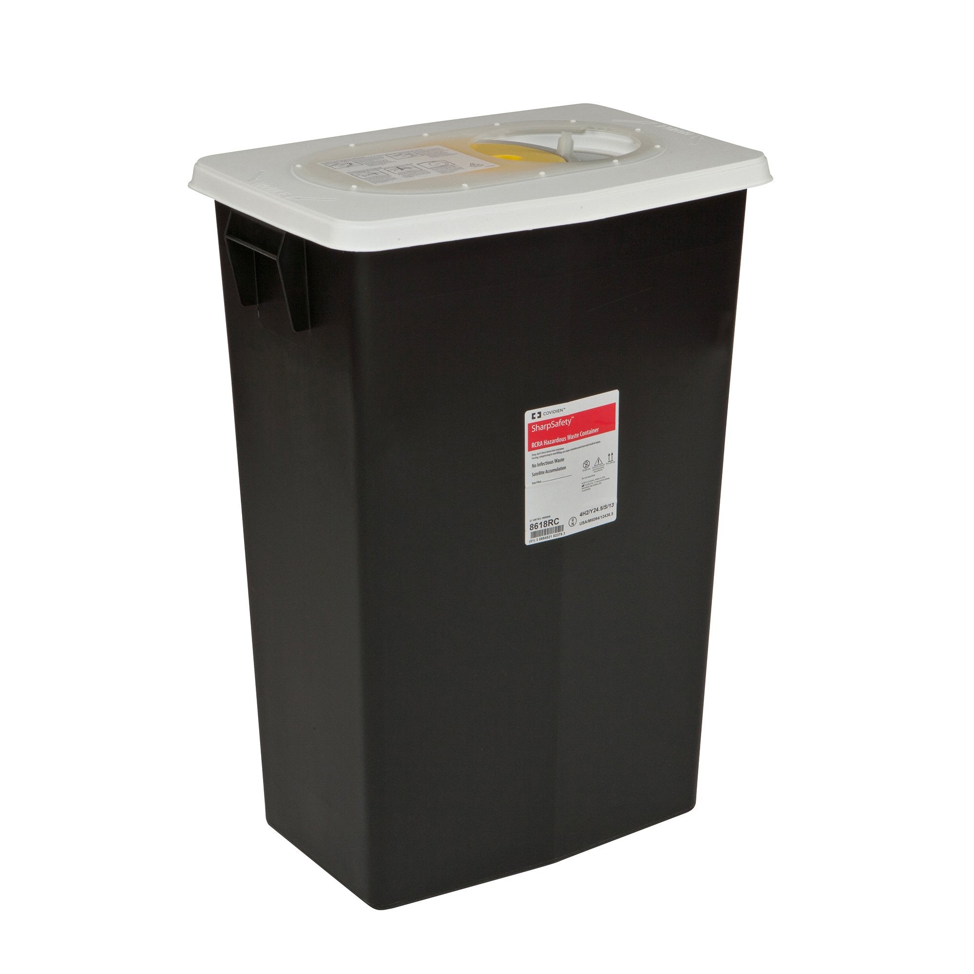 521713 - SHARPS - SharpSafety RCRA Waste Container Black Base 26 H x 12-3/4 D x 18.25 W in, 18 Gallon, 8618RC, Case of 5, (CS)