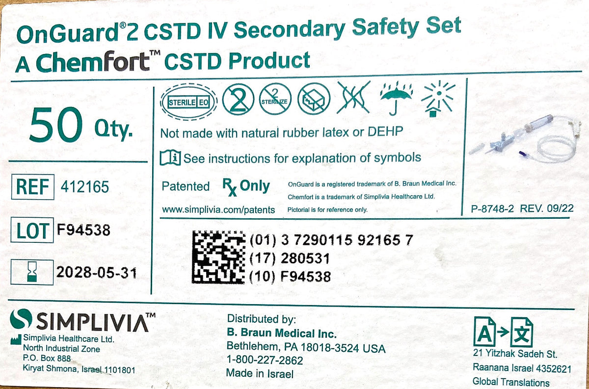 412165 - SIMPLIVIA - A Chemfort CSTD Product, (BX/50)
