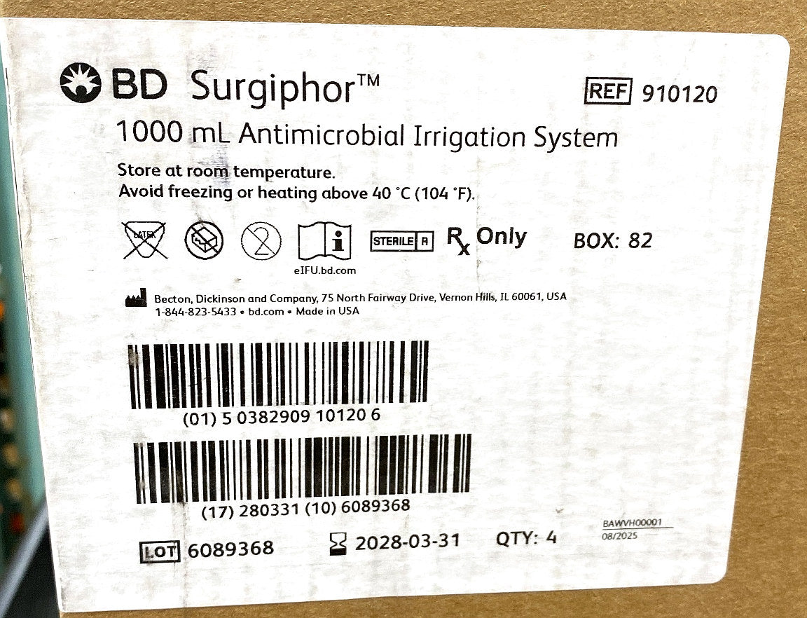 910120 - BD - BD Surgiphor 1000 mL Antimicrobial Irrigation System, (CS/4)