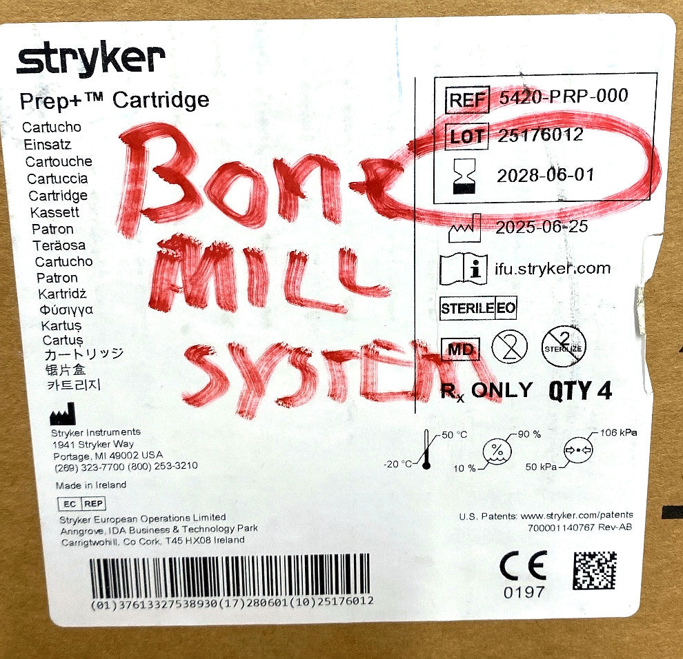 5420-PRP-000 - STRYKER - Disposable Prep+ cartridge for platelet-rich plasma preparation, (CS/4)