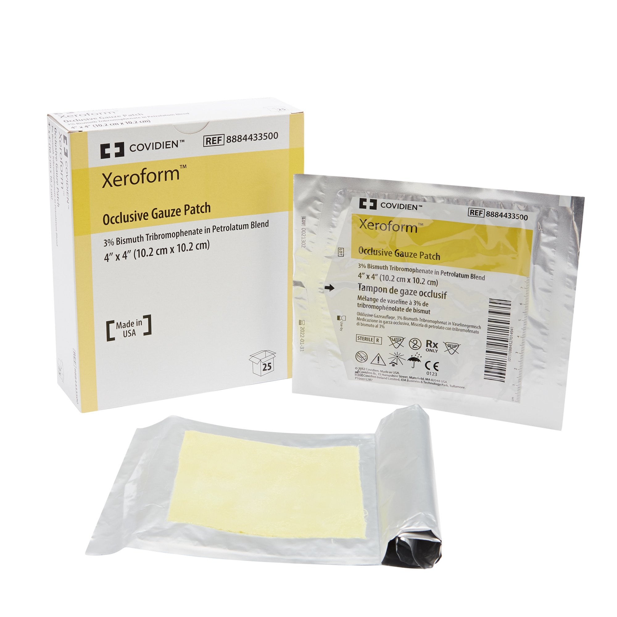 30819 - Xeroform - Xeroform Occlusive Xeroform Petrolatum Impregnated Dressing Square 4 X 4 in Sterile, Box of 25, (BX)