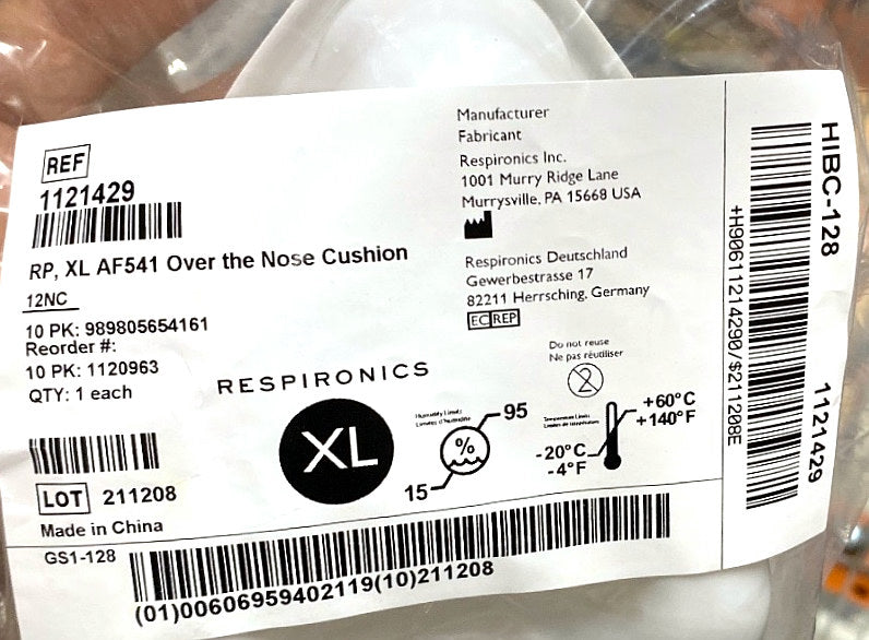 1121429 - RESPIRONICS - XL AF541 over the nose cushion, (EA/1)