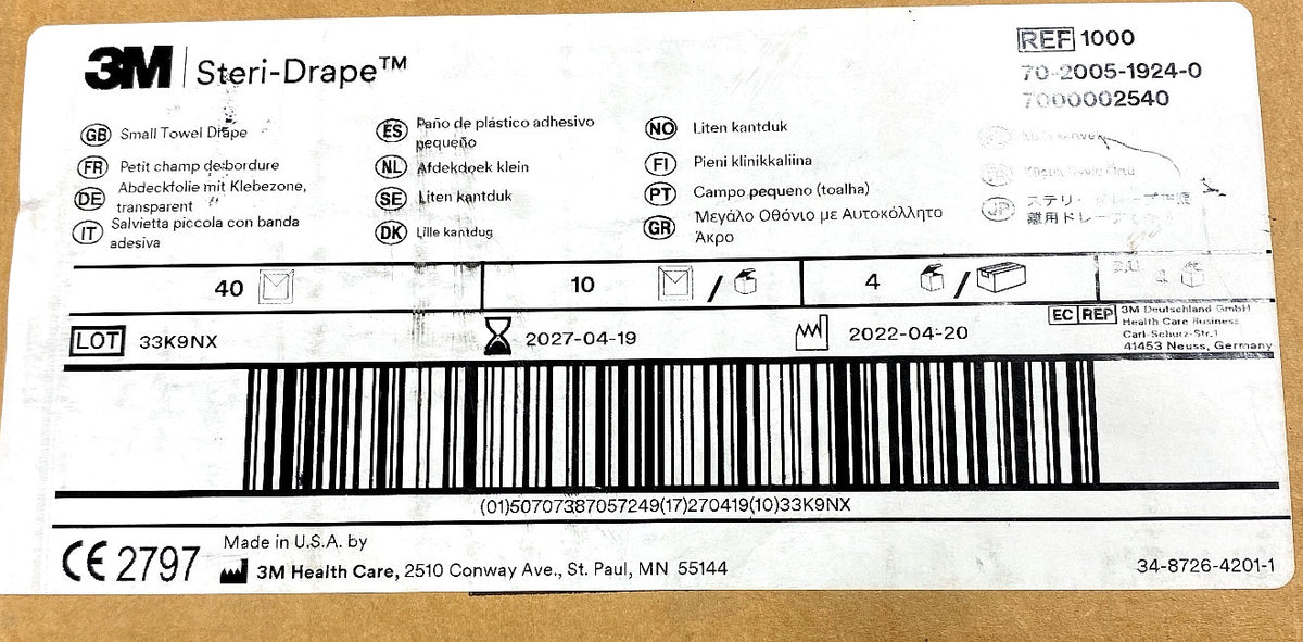 1000 - 3M - S-DRAPE TOWEL DRAPE 10/BX, (CS/40)
