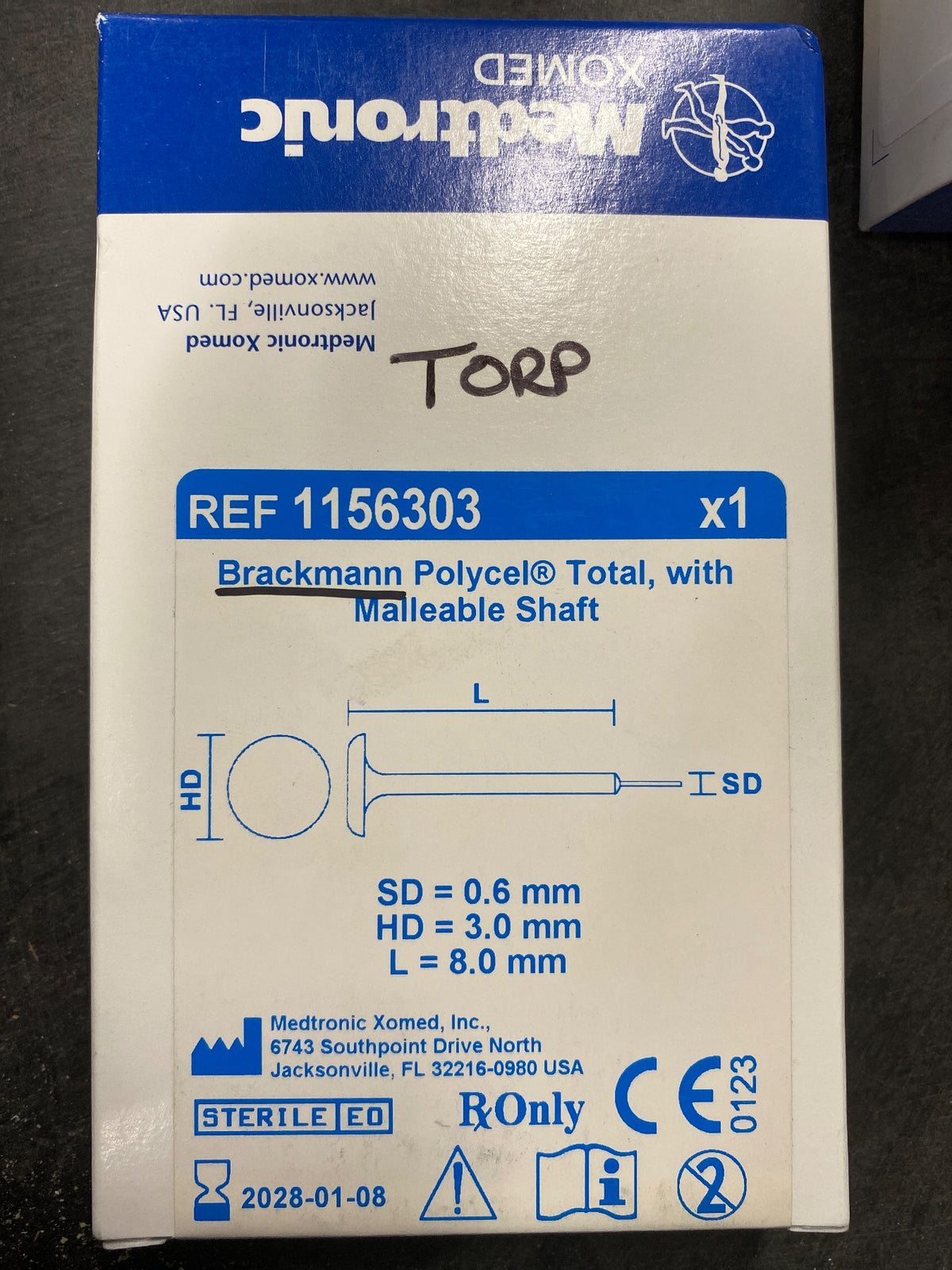 1156303 - MEDTRONIC - PROSTHESIS 1156303 BRACKMANN TOTAL, (BX/1)