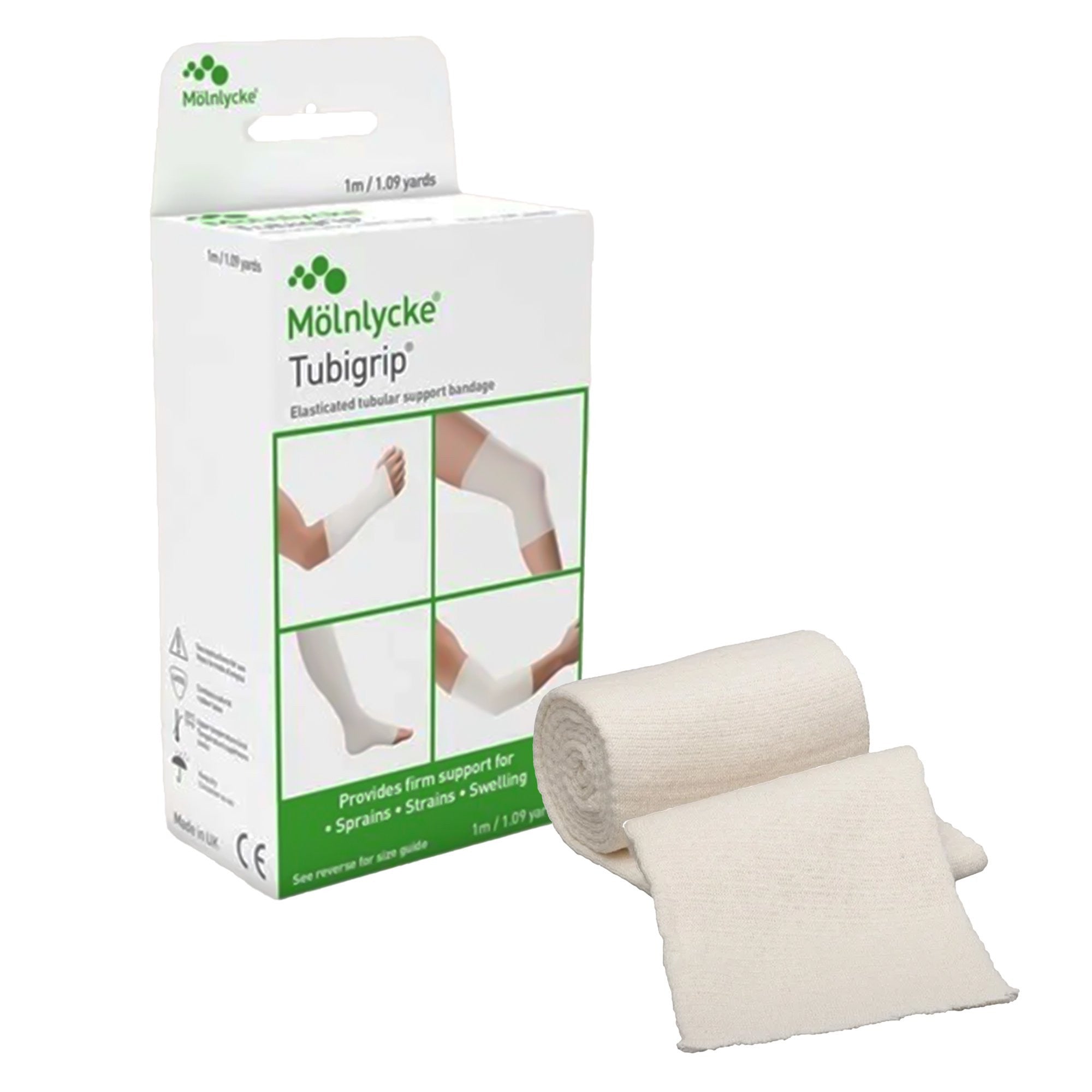 683723 - Tubigrip - Tubigrip Elastic Tubular Support Bandage 4 Inch X 1 Yard Large Knee / Medium Thigh Pull On Natural NonSterile Size F Standard Compression, 1523, Box of 12, (BX)
