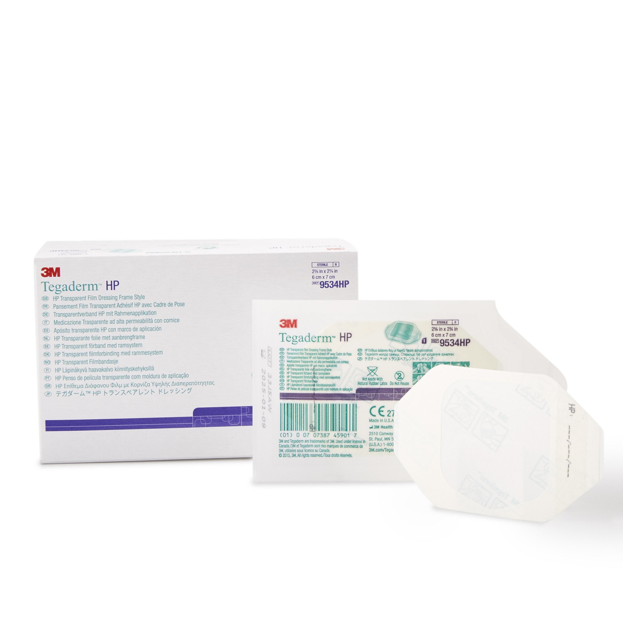 210036 - Tegaderm - 3M Tegaderm HP Transparent Film Dressing 2-3/8 X 2-3/4 Inch Frame Style Delivery Rectangle Sterile, 9534HP, Case of 400, (CS)