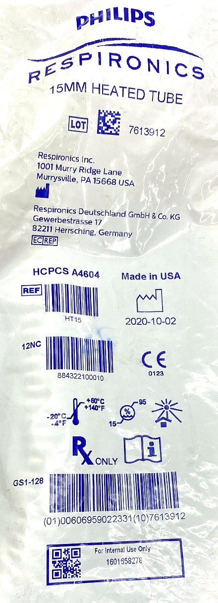 HT15 - RESPIRONICS - DreamStation 15mm Heated Tube, (EA/1)
