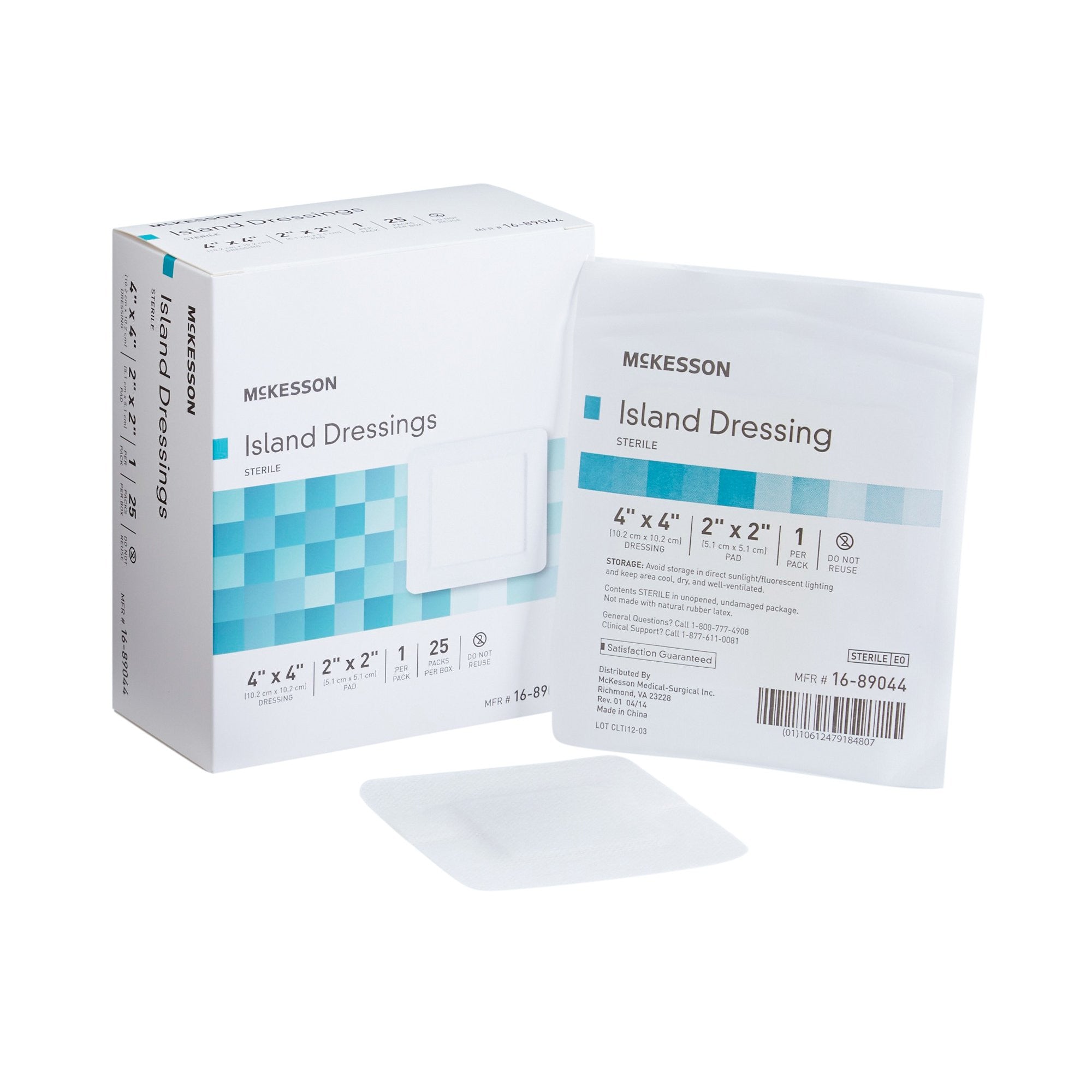 491826 - McKesson - McKesson Island Dressing 4 X 4 Inch Square Sterile, 16-89044, Case of 100, (CS)