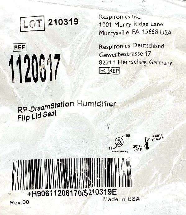 1120617 - RESPIRONICS - RP-dream station humidifier flip lid seal, (EA/1)