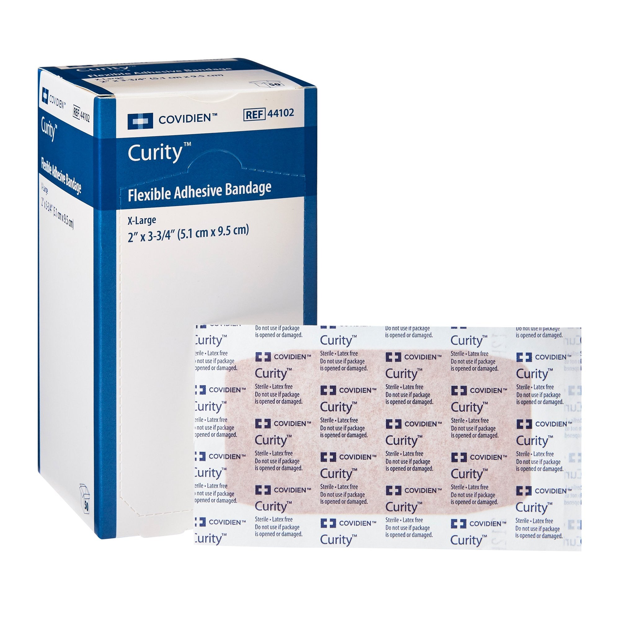 733744 - Curity - Curity Adhesive Strip Fabric Tan 2 X 3-1/4 Inch Sterile, 44102-, Box of 50, (BX)