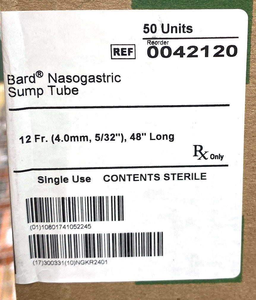 0042120 - BARD - Nasogastric sump tube, (BX/50)