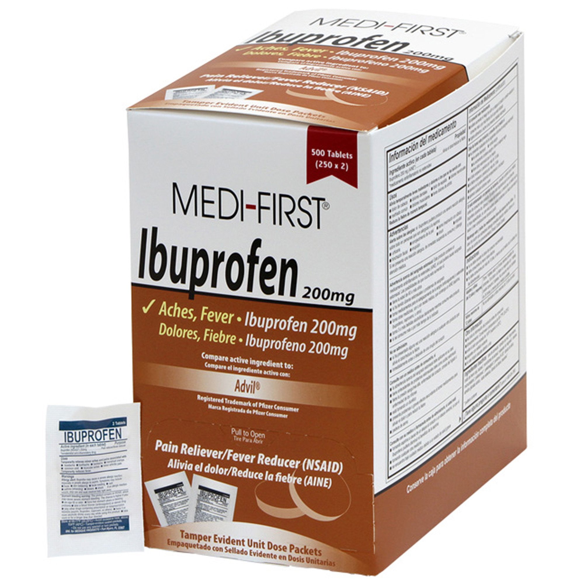 688121 - Medi-First - Medi-First Pain Relief 200 mg Strength Ibuprofen Tablet 250 per Box, 80813, Box of 250, (BX)